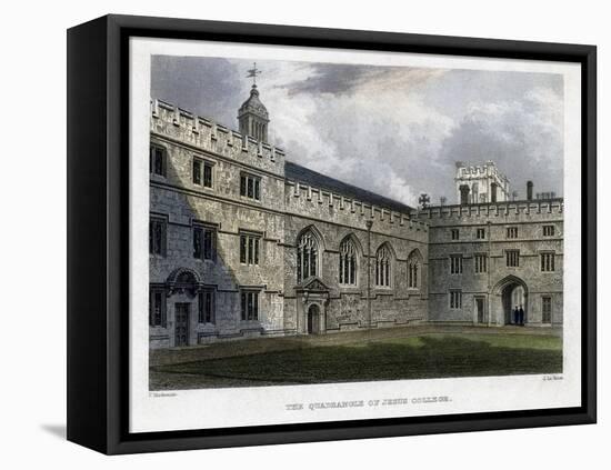 The Quadrangle of Jesus College, Oxford University, C1830S-John Le Keux-Framed Premier Image Canvas