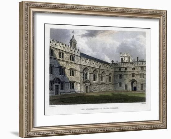 The Quadrangle of Jesus College, Oxford University, C1830S-John Le Keux-Framed Giclee Print