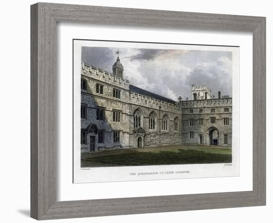 The Quadrangle of Jesus College, Oxford University, C1830S-John Le Keux-Framed Giclee Print