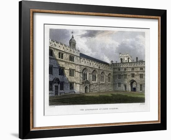 The Quadrangle of Jesus College, Oxford University, C1830S-John Le Keux-Framed Giclee Print