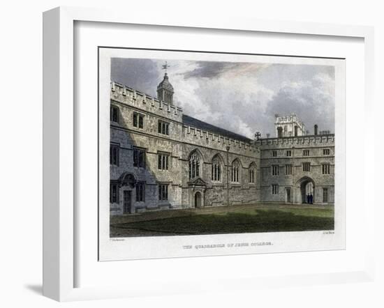 The Quadrangle of Jesus College, Oxford University, C1830S-John Le Keux-Framed Giclee Print