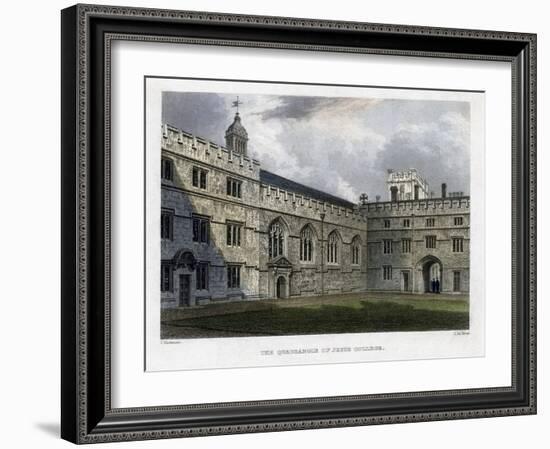 The Quadrangle of Jesus College, Oxford University, C1830S-John Le Keux-Framed Giclee Print