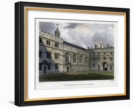 The Quadrangle of Jesus College, Oxford University, C1830S-John Le Keux-Framed Giclee Print