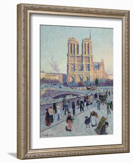 The Quai Saint-Michel and Notre-Dame by Maximilien Luce-Maximilien Luce-Framed Giclee Print