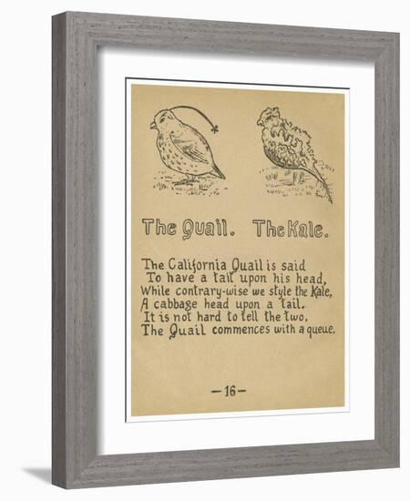 The Quail. The Kale.-Robert Williams Wood-Framed Art Print