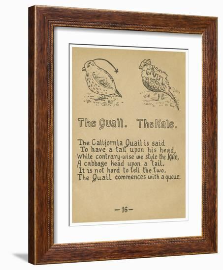 The Quail. The Kale.-Robert Williams Wood-Framed Art Print