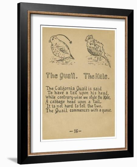 The Quail. The Kale.-Robert Williams Wood-Framed Art Print