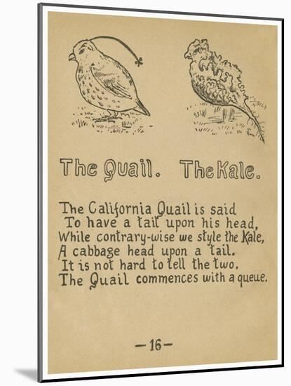 The Quail. The Kale.-Robert Williams Wood-Mounted Art Print
