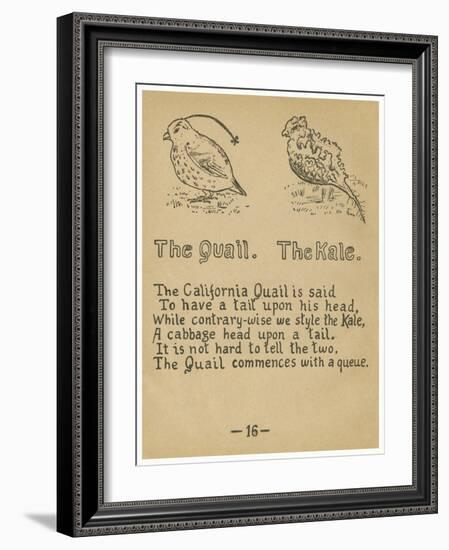 The Quail. The Kale.-Robert Williams Wood-Framed Art Print