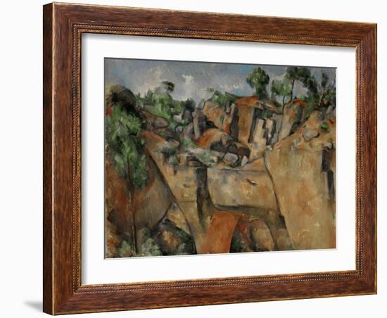 The Quarry at Bibemus, circa 1895-Paul Cézanne-Framed Giclee Print