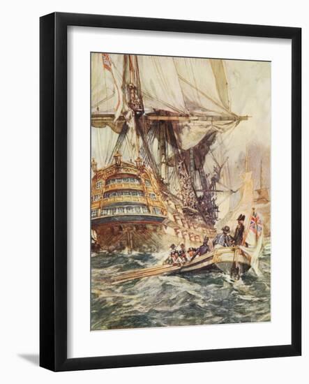 The Quarter-Gunner's Yarn, Illustration from 'Drake's Drum and Other Songs of the Sea' by Henry New-Arthur David McCormick-Framed Giclee Print