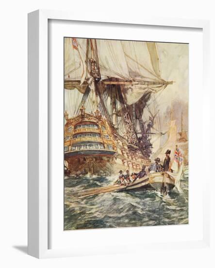 The Quarter-Gunner's Yarn, Illustration from 'Drake's Drum and Other Songs of the Sea' by Henry New-Arthur David McCormick-Framed Giclee Print
