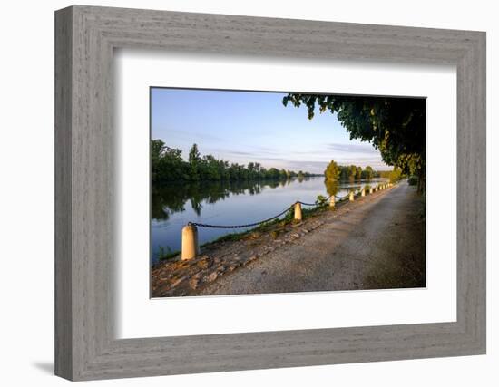 The quay along the Loire River, Chouze sur Loire, Loire Valley, UNESCO World Heritage Site, Indre e-Nathalie Cuvelier-Framed Photographic Print