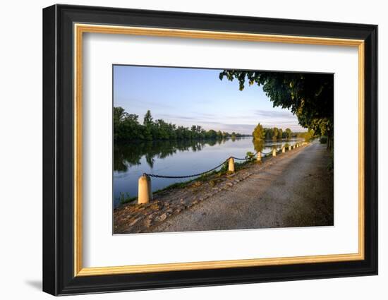 The quay along the Loire River, Chouze sur Loire, Loire Valley, UNESCO World Heritage Site, Indre e-Nathalie Cuvelier-Framed Photographic Print