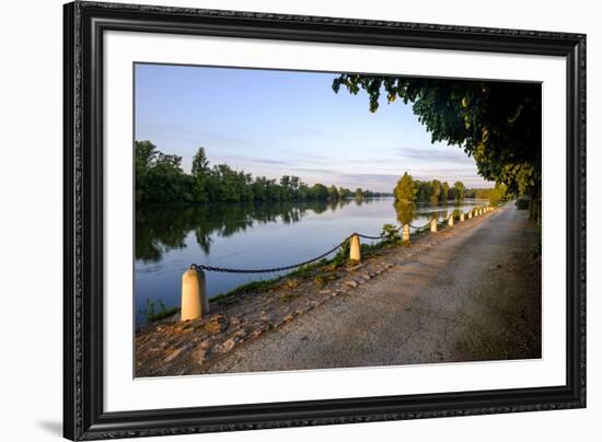 The quay along the Loire River, Chouze sur Loire, Loire Valley, UNESCO World Heritage Site, Indre e-Nathalie Cuvelier-Framed Photographic Print