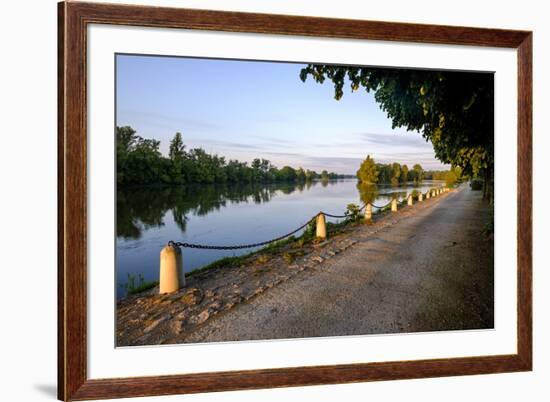 The quay along the Loire River, Chouze sur Loire, Loire Valley, UNESCO World Heritage Site, Indre e-Nathalie Cuvelier-Framed Photographic Print