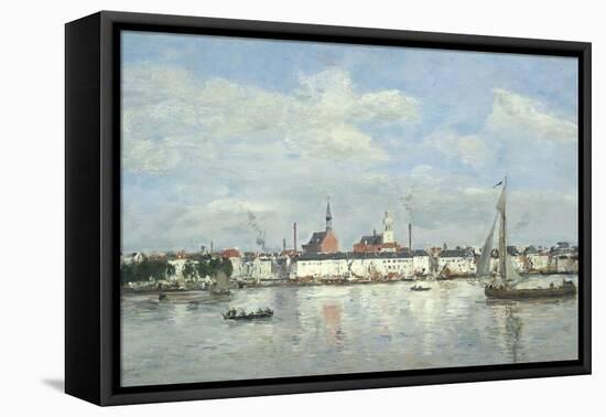 The Quay at Antwerp, 1874 (Oil on Panel)-Eugene Louis Boudin-Framed Premier Image Canvas