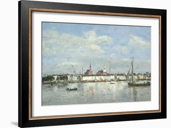 The Quay at Antwerp, 1874 (Oil on Panel)-Eugene Louis Boudin-Framed Giclee Print