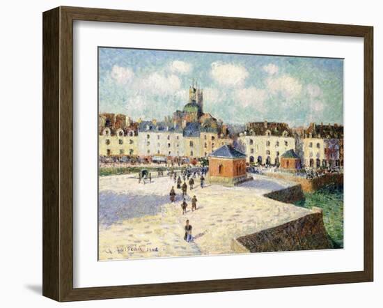 The Quay at Dieppe in Sunlight, 1905-Gustave Loiseau-Framed Giclee Print
