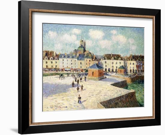 The Quay at Dieppe in Sunlight, 1905-Gustave Loiseau-Framed Giclee Print
