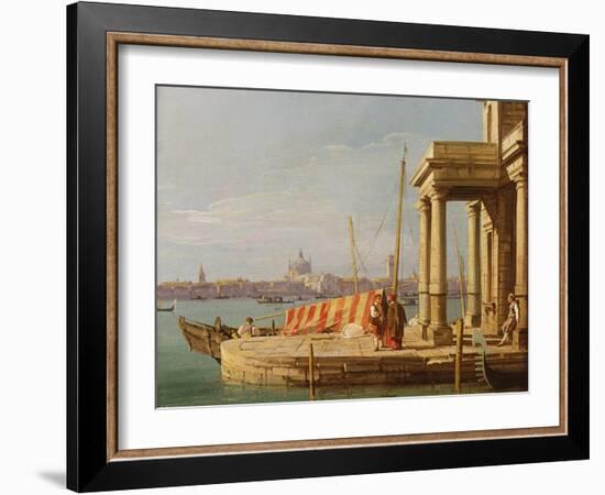 The Quay of the Dogano, Venice-Canaletto-Framed Giclee Print