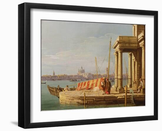 The Quay of the Dogano, Venice-Canaletto-Framed Giclee Print