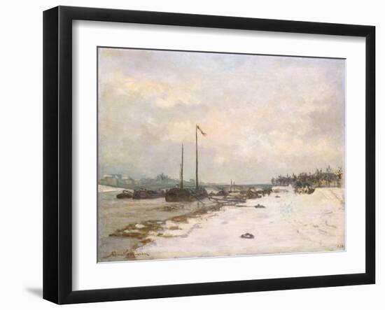 The Quay of the Seine in the Environs of Paris; Quais De La Seine Aux Environs De Paris, 1873-Jean Baptiste Armand Guillaumin-Framed Giclee Print