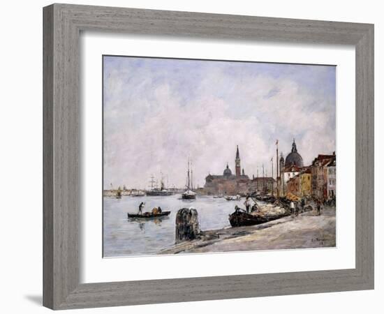 The Quay on Giudecca, Venice, 1895-Eug?ne Boudin-Framed Giclee Print