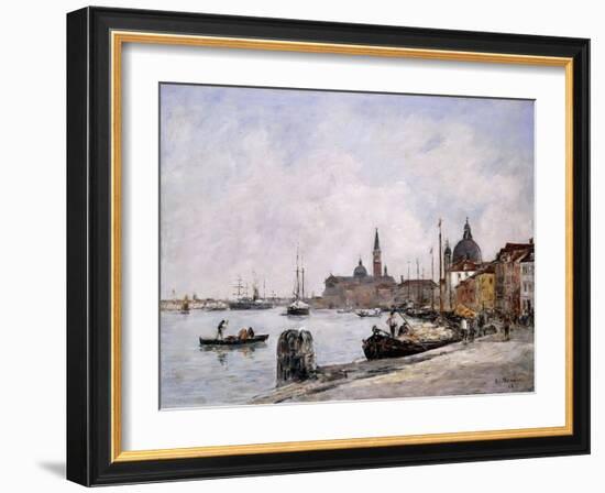 The Quay on Giudecca, Venice, 1895-Eug?ne Boudin-Framed Giclee Print