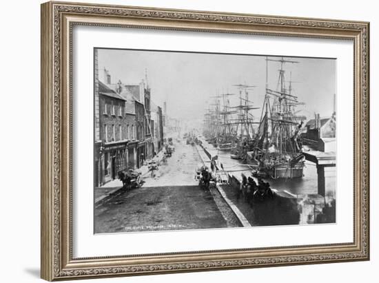 The Quays, Drogheda, with Waterside Idlers Content to Watch the Photographer at Work, C.1885-Robert French-Framed Giclee Print