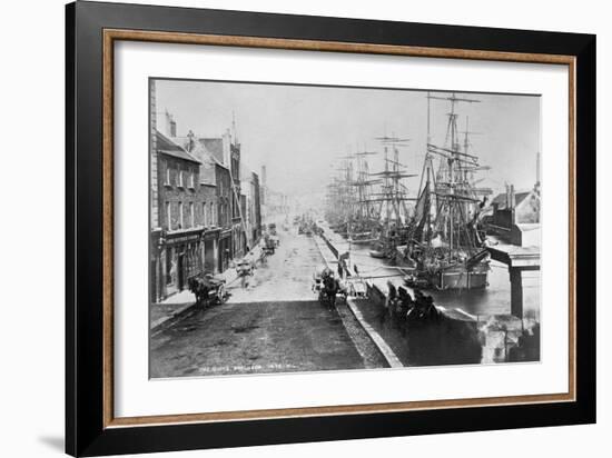 The Quays, Drogheda, with Waterside Idlers Content to Watch the Photographer at Work, C.1885-Robert French-Framed Giclee Print