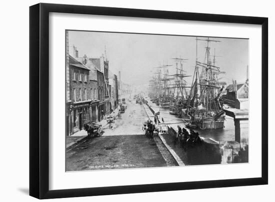 The Quays, Drogheda, with Waterside Idlers Content to Watch the Photographer at Work, C.1885-Robert French-Framed Giclee Print