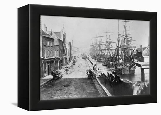 The Quays, Drogheda, with Waterside Idlers Content to Watch the Photographer at Work, C.1885-Robert French-Framed Premier Image Canvas