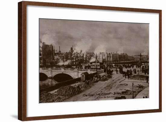 The Quays from O'Connell's Bridge, Dublin, 1916-null-Framed Photographic Print