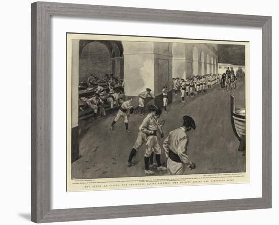 The Queen at Cimiez, the Chasseurs Alpins Saluting Her Majesty During Her Afternoon Drive-William Hatherell-Framed Giclee Print