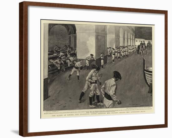 The Queen at Cimiez, the Chasseurs Alpins Saluting Her Majesty During Her Afternoon Drive-William Hatherell-Framed Giclee Print