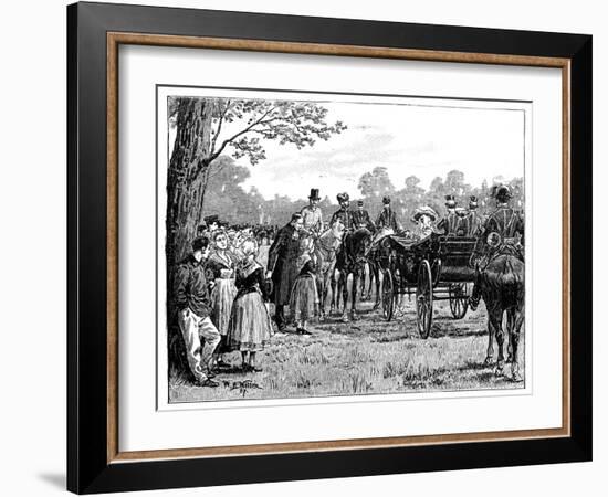 The Queen at the Fete in the Forest of St Germain, France, Mid-Late 19th Century-William Barnes Wollen-Framed Giclee Print