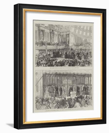 The Queen at the People's Palace-Ernest Henry Griset-Framed Giclee Print