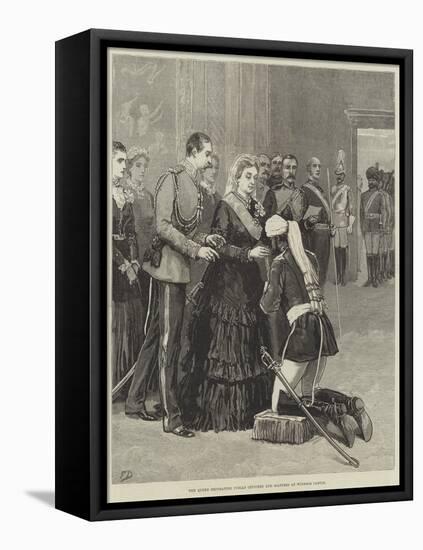 The Queen Decorating Indian Officers and Soldiers at Windsor Castle-Frank Dadd-Framed Premier Image Canvas