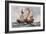 The "Queen" Defeats a Portuguese Ship Running Supplies to the French-Charles Dixon-Framed Art Print