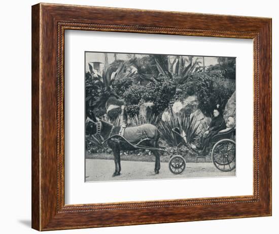 The Queen Driving in the Grounds of the Grand Hotel at Grasse During Her Holiday in the Riviera in-Alexander Lamont Henderson-Framed Photographic Print