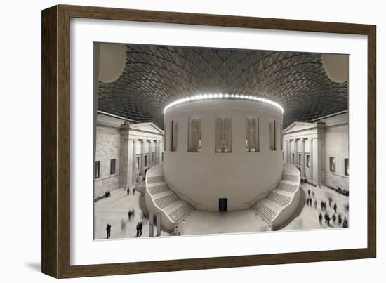 The Queen Elizabeth Ii Great Court at Night-null-Framed Art Print