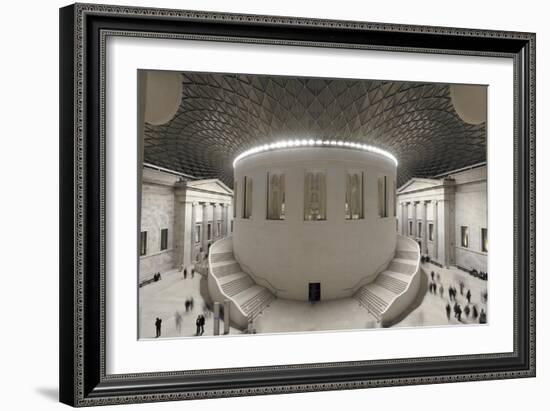 The Queen Elizabeth Ii Great Court at Night-null-Framed Art Print