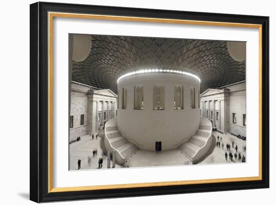 The Queen Elizabeth Ii Great Court at Night-null-Framed Art Print