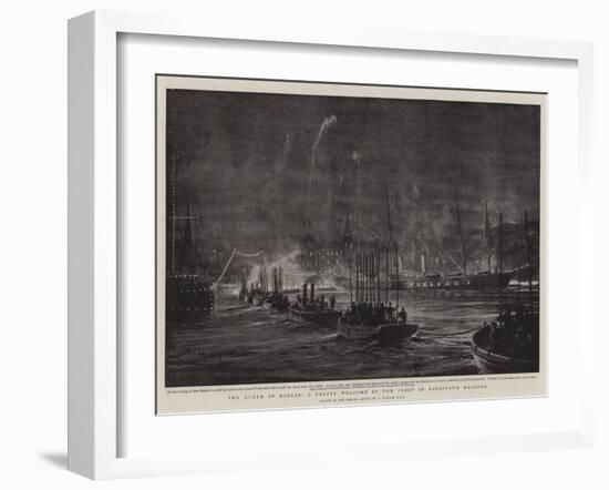The Queen in Dublin, a Pretty Welcome by the Fleet in Kingstown Harbour-William Lionel Wyllie-Framed Giclee Print