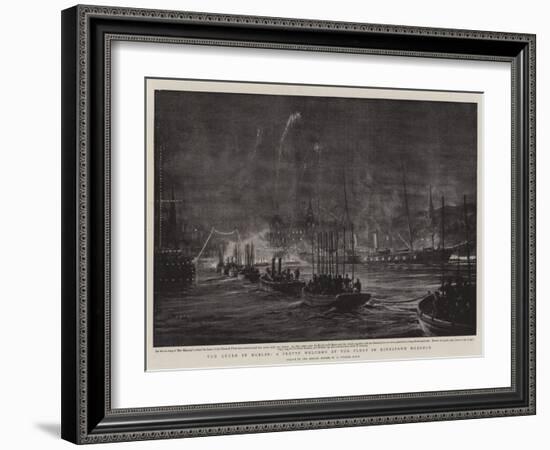 The Queen in Dublin, a Pretty Welcome by the Fleet in Kingstown Harbour-William Lionel Wyllie-Framed Giclee Print