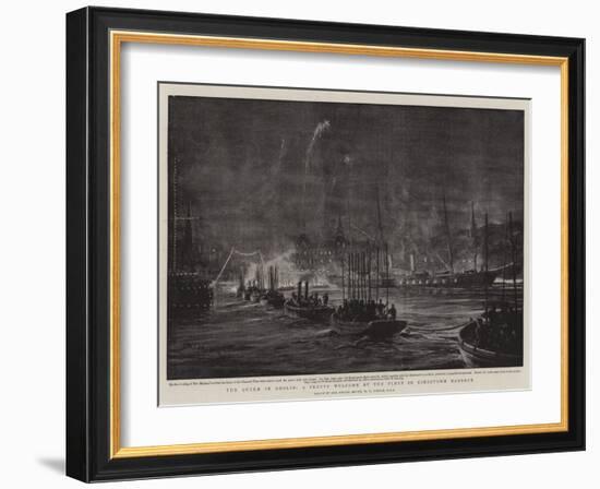 The Queen in Dublin, a Pretty Welcome by the Fleet in Kingstown Harbour-William Lionel Wyllie-Framed Giclee Print