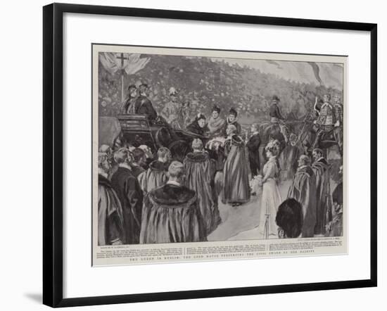 The Queen in Dublin, the Lord Mayor Presenting the Civic Sword to Her Majesty-William Hatherell-Framed Giclee Print