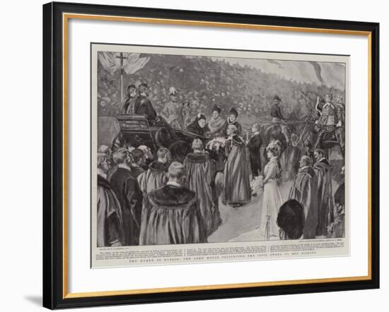 The Queen in Dublin, the Lord Mayor Presenting the Civic Sword to Her Majesty-William Hatherell-Framed Giclee Print