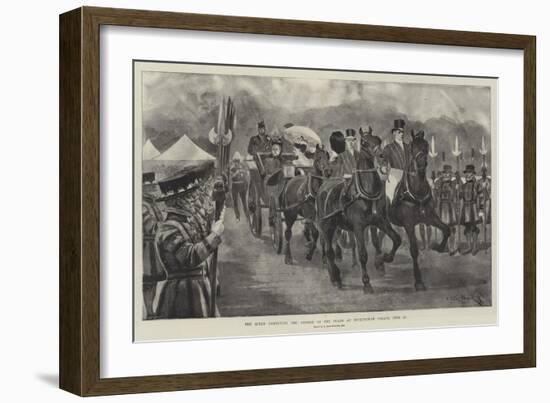 The Queen Inspecting the Yeomen of the Guard at Buckingham Palace, 23 June-Richard Caton Woodville II-Framed Giclee Print